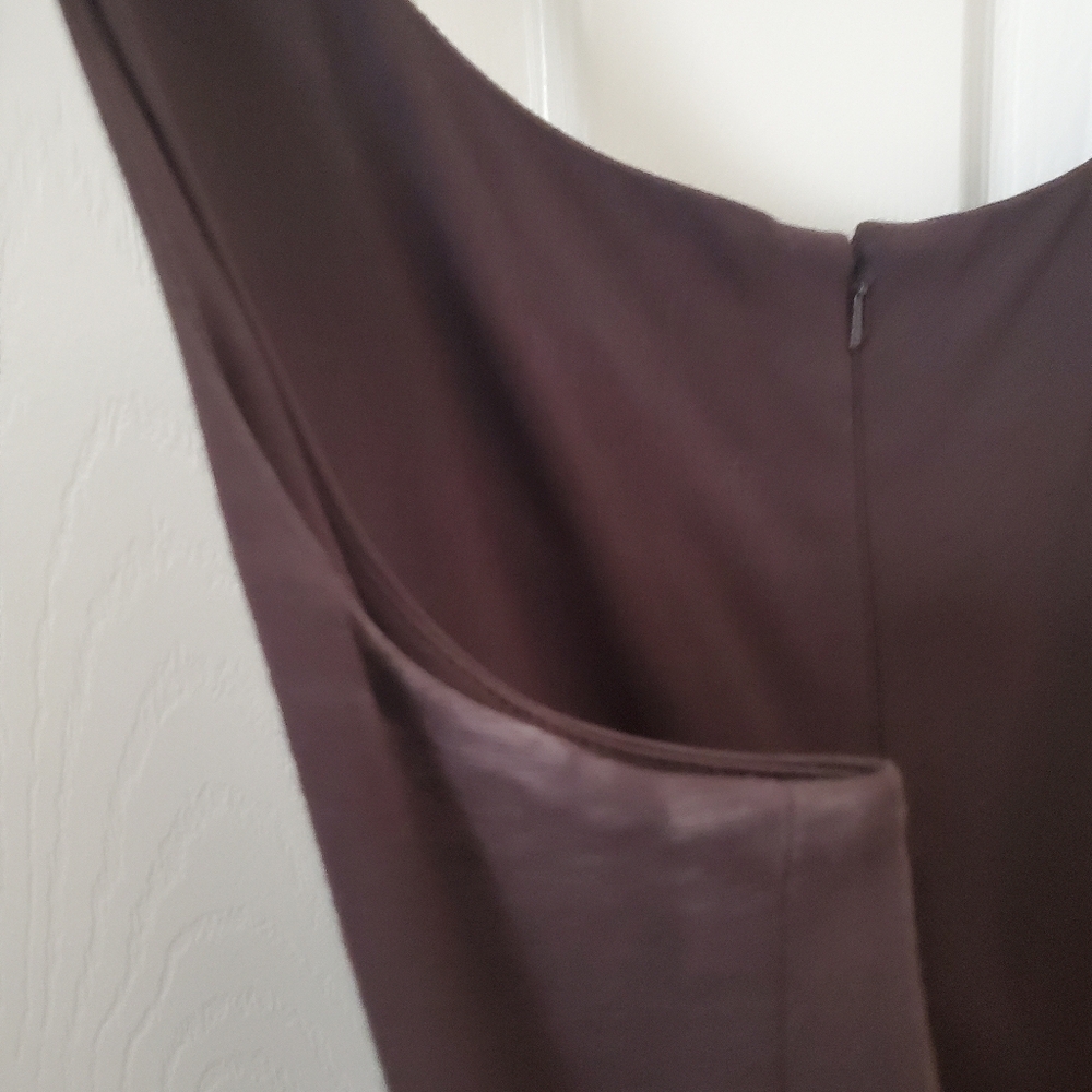 Designer Teri Jon Leather Business Casual Cocktail Dress Women's 12 Large - Picture 13 of 13